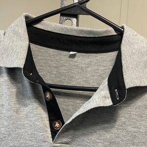 Men's Heather Gray Polo Shirt with Black Trim